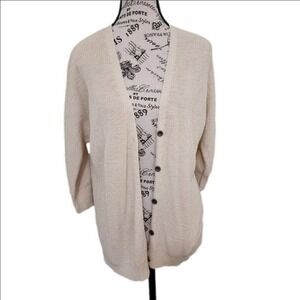 Pink Rose Cozy Open Front Beige Cardigan | Size S